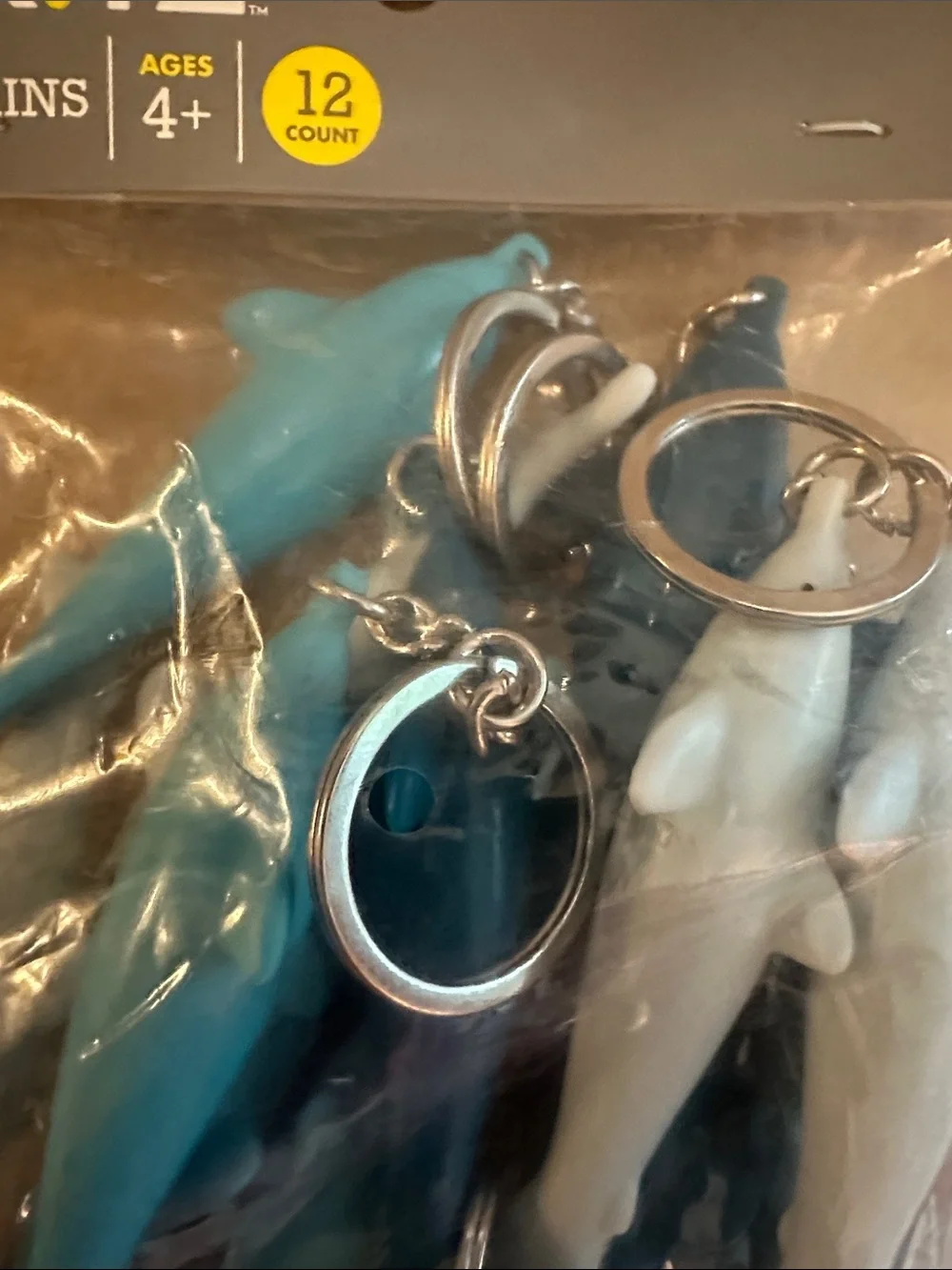 Spritz Dolphin Keychain Pack - Light Blue, Teal & White (12-Count)